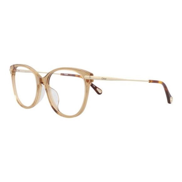 Chloé Womens Cat Eye Brown Gold Transparent Fashion Designer Eyewear - Picture 1 of 4